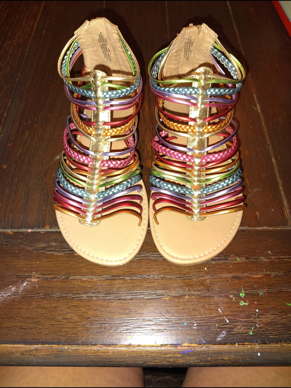Kids Multicolor Metalic Sz. 4 Strappy Gladiator Sandals NWOT